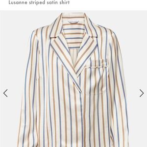 Veronica Beard Striped Satin Shirt